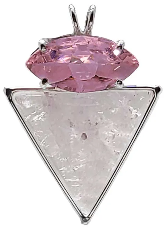 Pollucite with Infinite Eye? Cut Pink Garnet