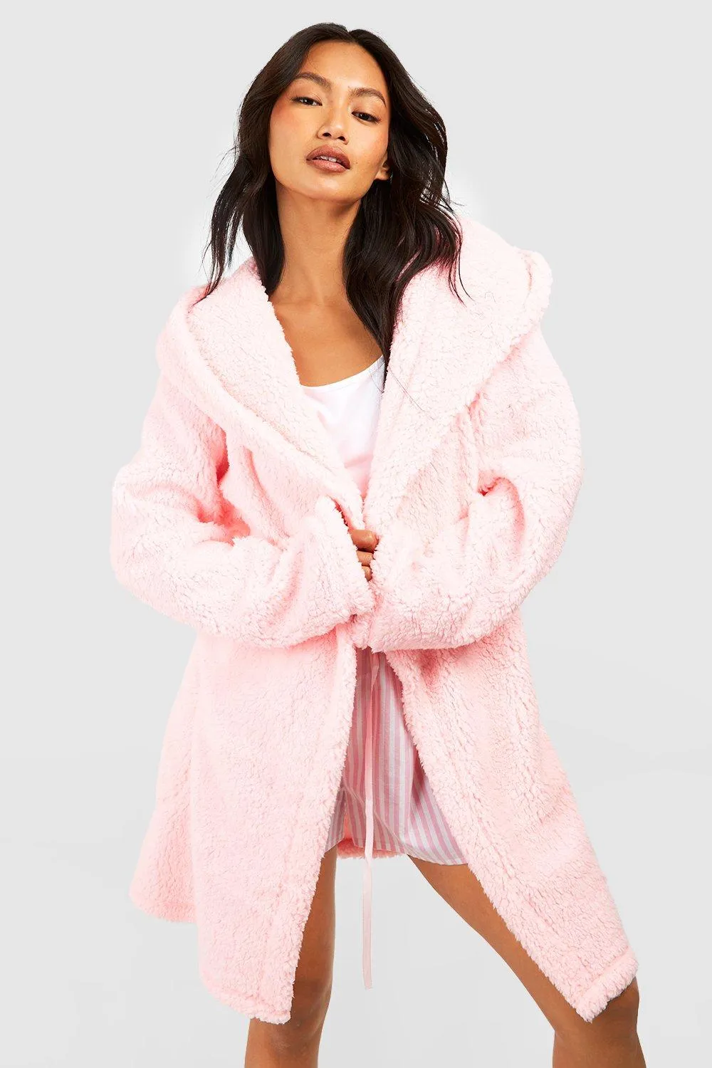 Pom Pom Fleece Robe