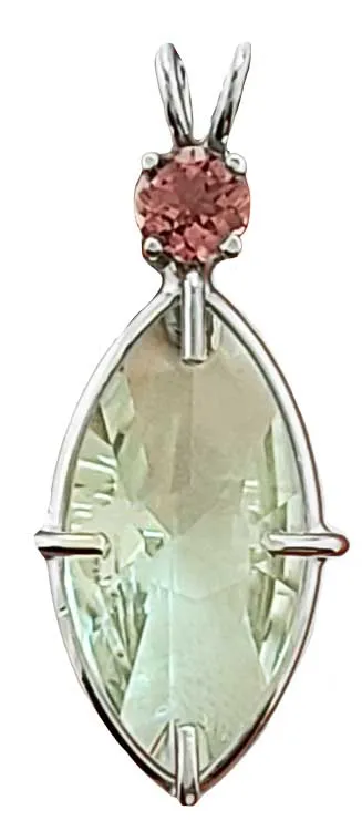 Prasiolite Infinite Eye? with Round Cut Pink Tourmaline