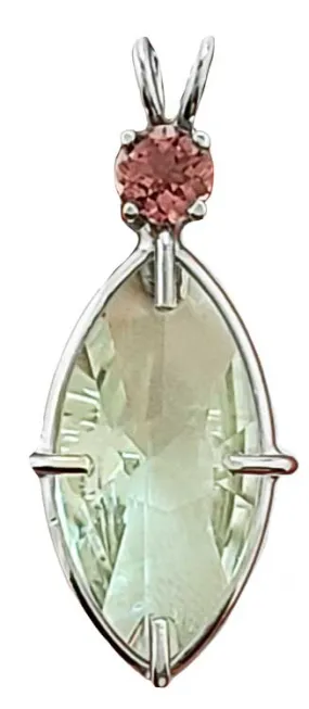 Prasiolite Infinite Eye? with Round Cut Pink Tourmaline