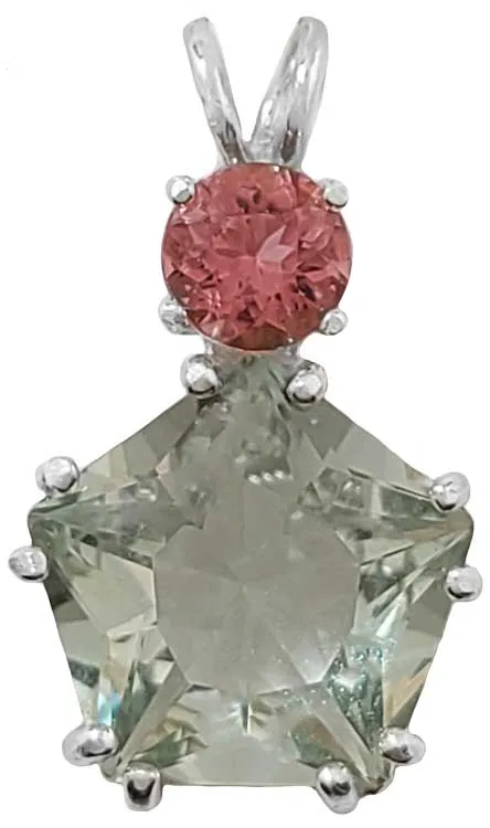 Prasiolite Star of Venus? with Round Cut Pink Tourmaline