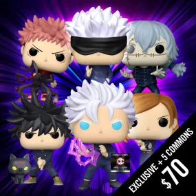 Pre-Order: Funko Pop! Jujutsu Kaisen: Chalice Exclusive Gojo (Hollow Purple) and 5 Commons Bundle