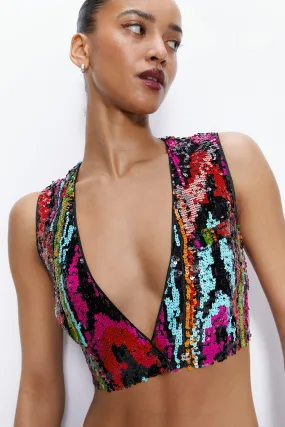 Premium Multi Sequin Tailored Vest