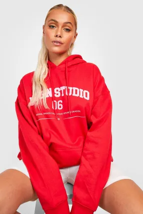 Printed Slogan Oversized Hoodie