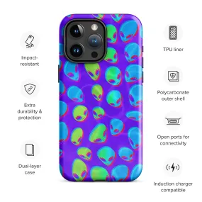 Purple Alien Vapor Glitch Tough Case for iPhone