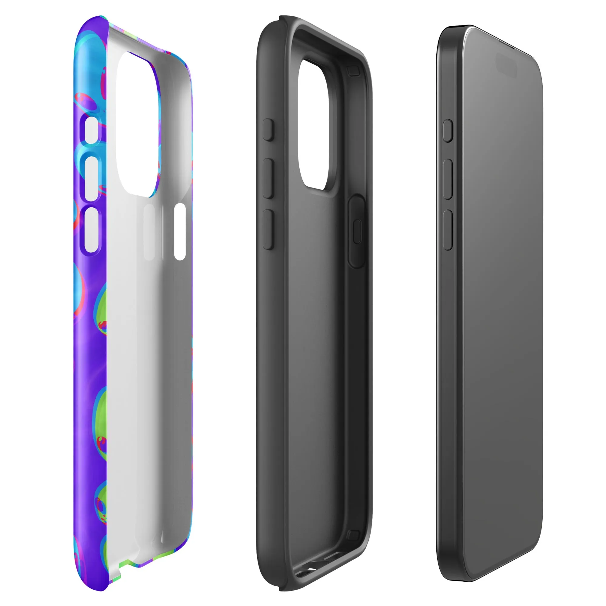 Purple Alien Vapor Glitch Tough Case for iPhone