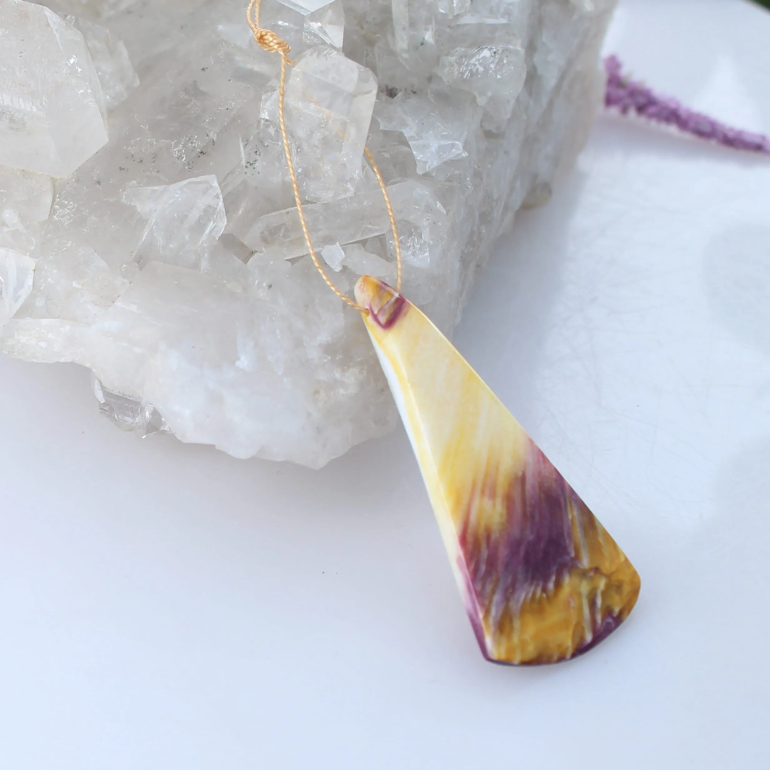 Purple SPINY OYSTER PENDANT Teardrop Component