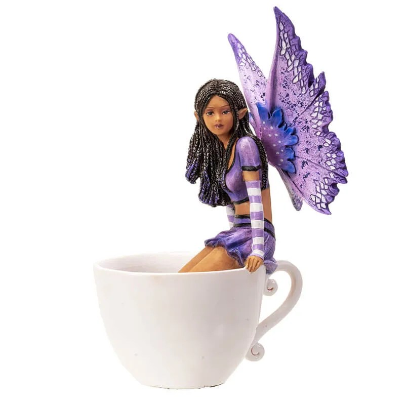 Purple Tea Fairy Figurine