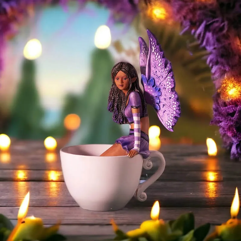 Purple Tea Fairy Figurine