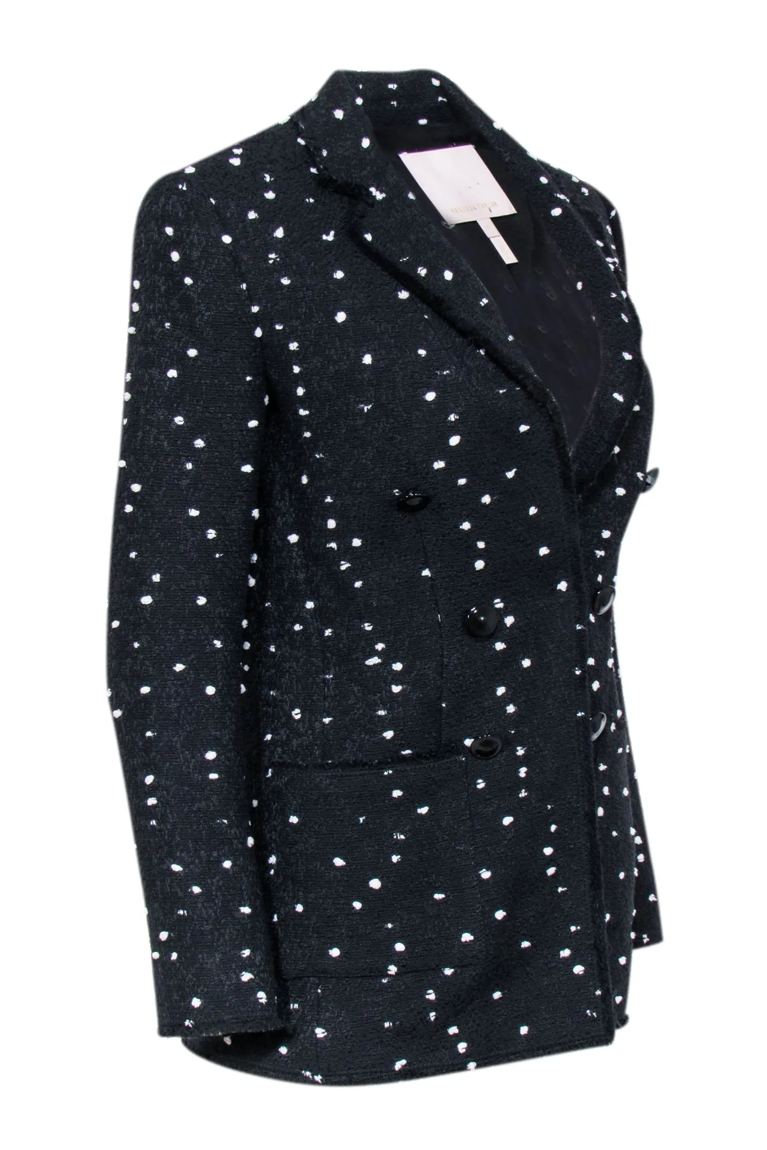 Rebecca Taylor - Black & White Boucle Dot Tweed Blazer Sz 0