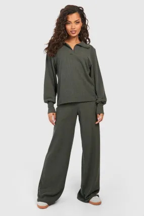 Ribbed Wide Leg Pants