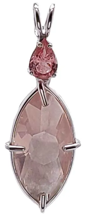 Rose Quartz Infinite Eye? with Pear Cut Pink Tourmaline