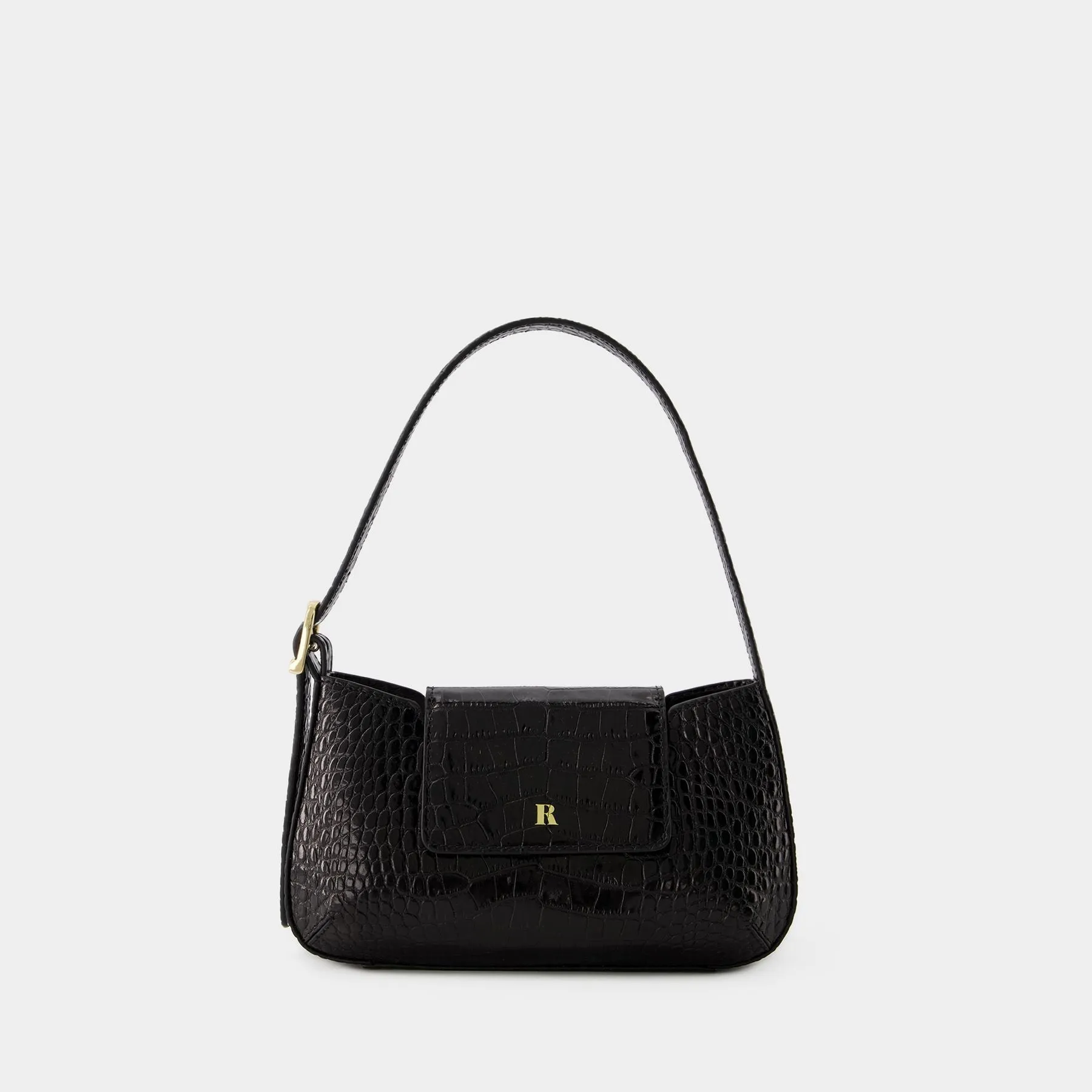 Rouje  Baguette Shoulder Bag - Rouje - Leather - Black Croco