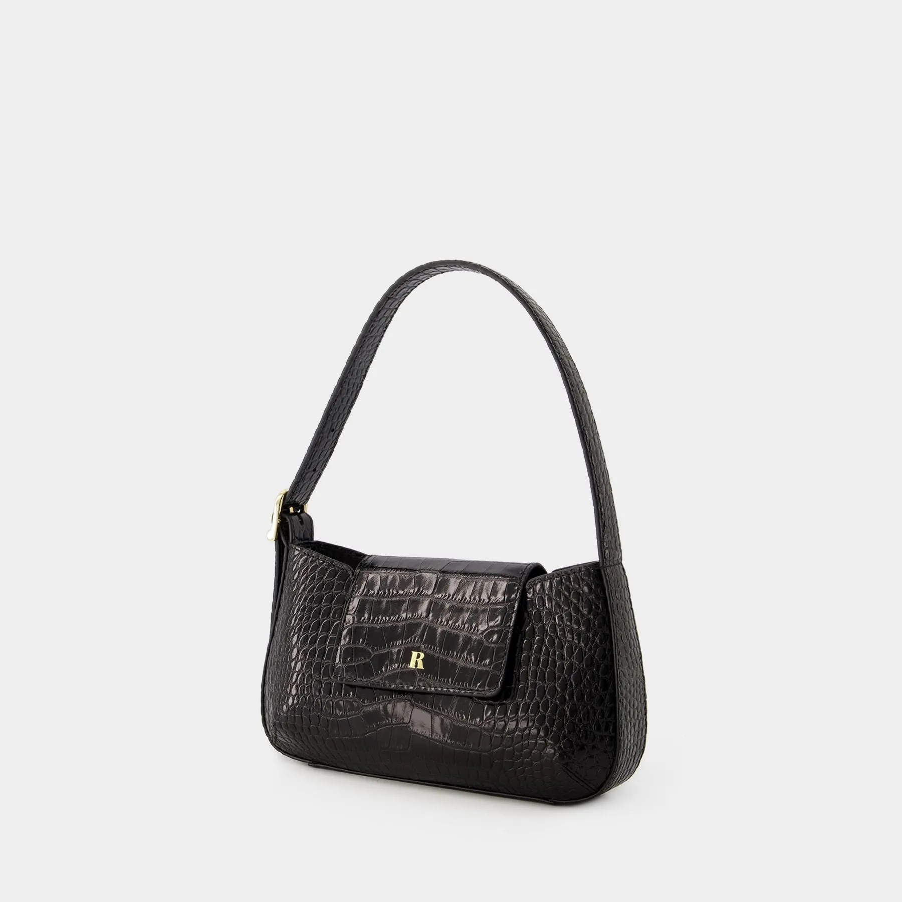 Rouje  Baguette Shoulder Bag - Rouje - Leather - Black Croco