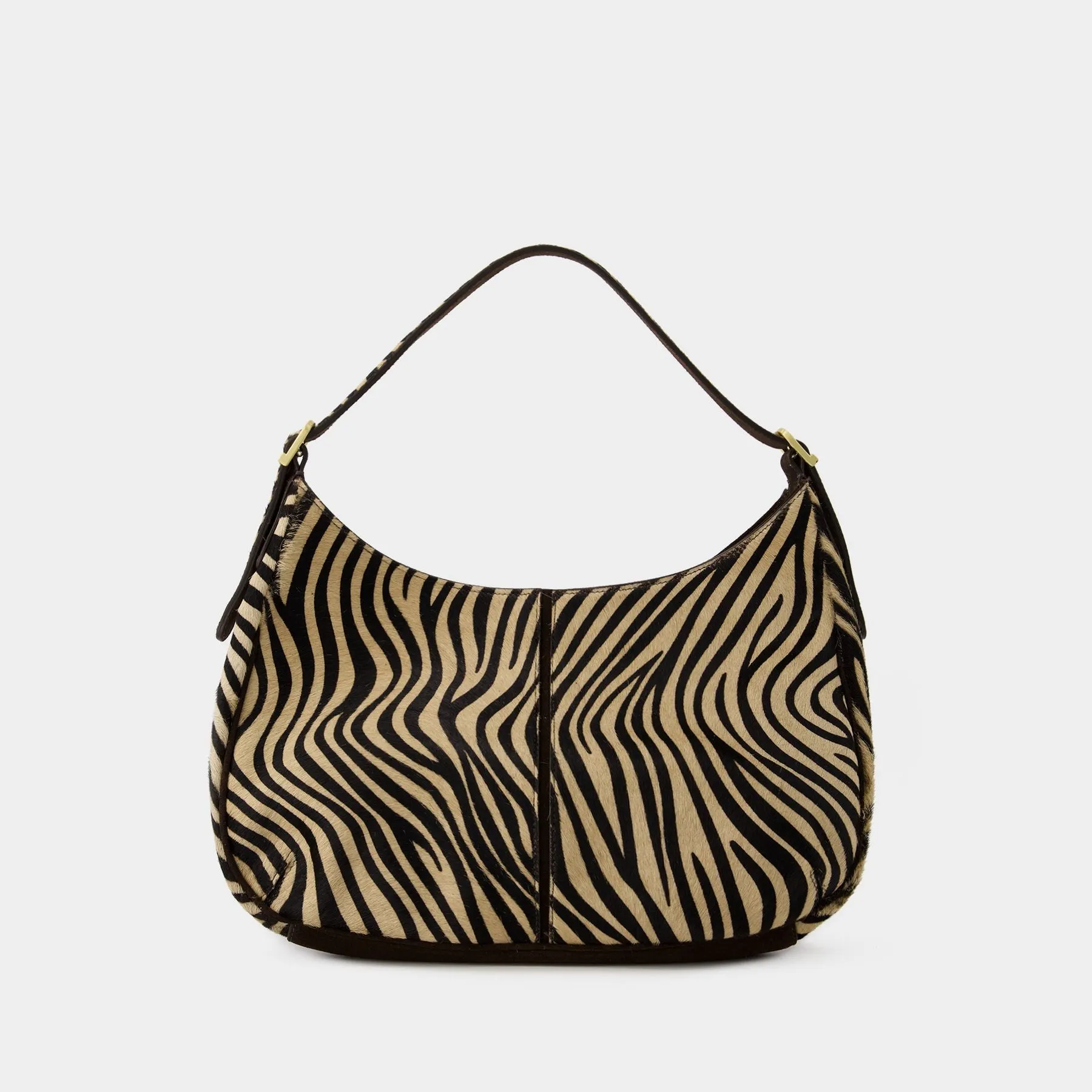 Rouje  Big Hobo Bag - Rouje - Leather - Beige Zebra