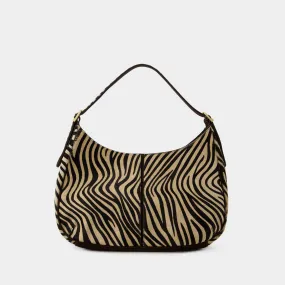 Rouje  Big Hobo Bag - Rouje - Leather - Beige Zebra