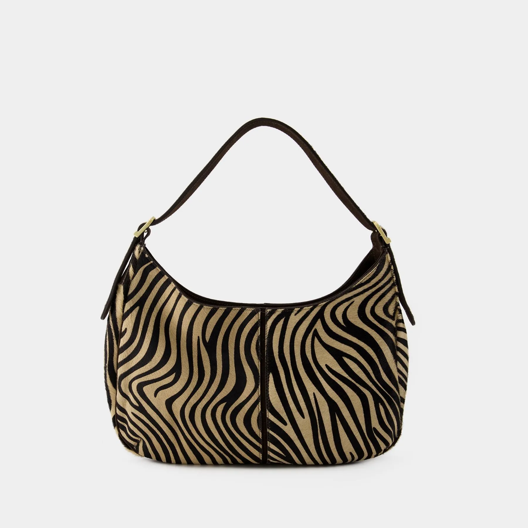 Rouje  Big Hobo Bag - Rouje - Leather - Beige Zebra