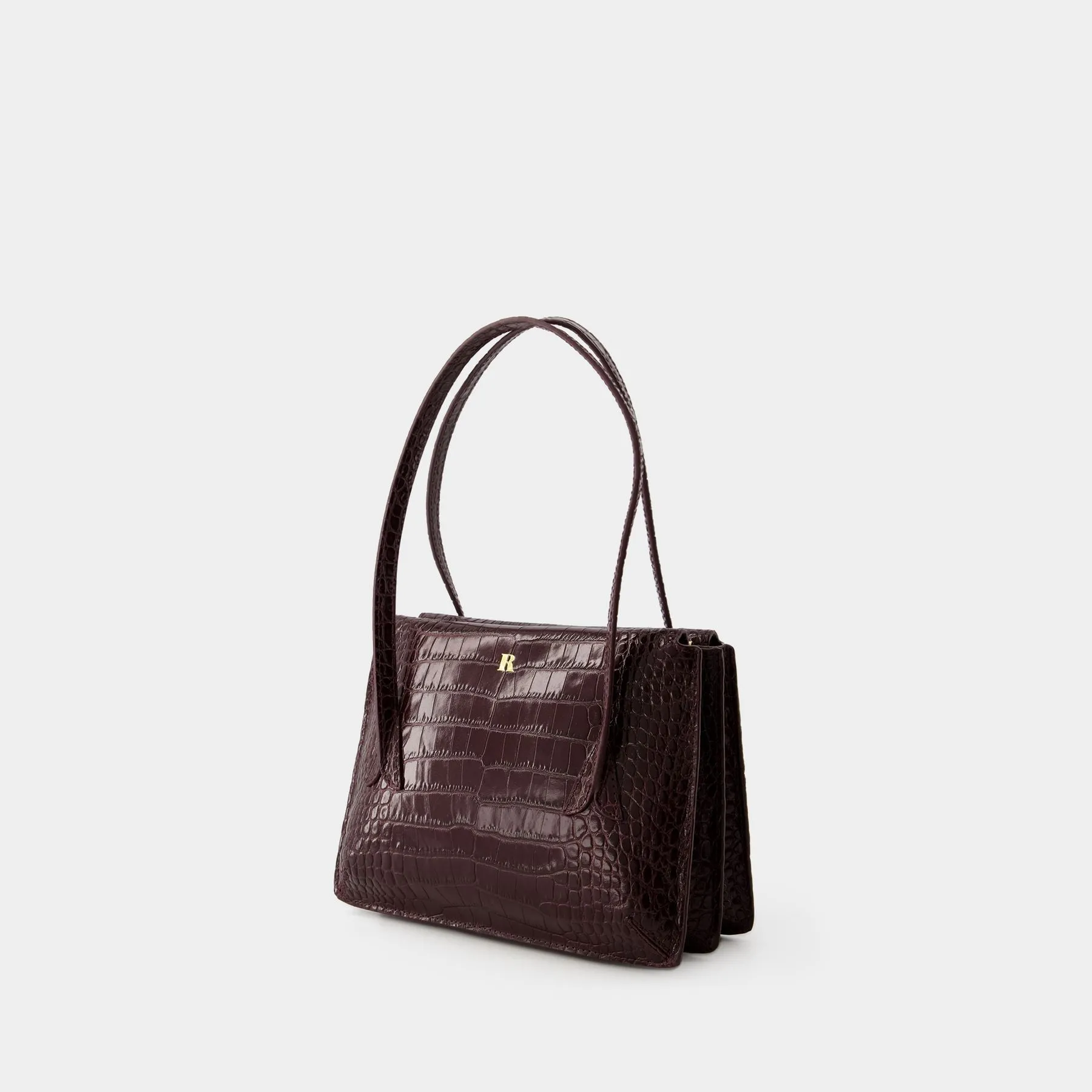 Rouje  Le J Shoulder Bag - Rouje - Leather - Burgundy Croco