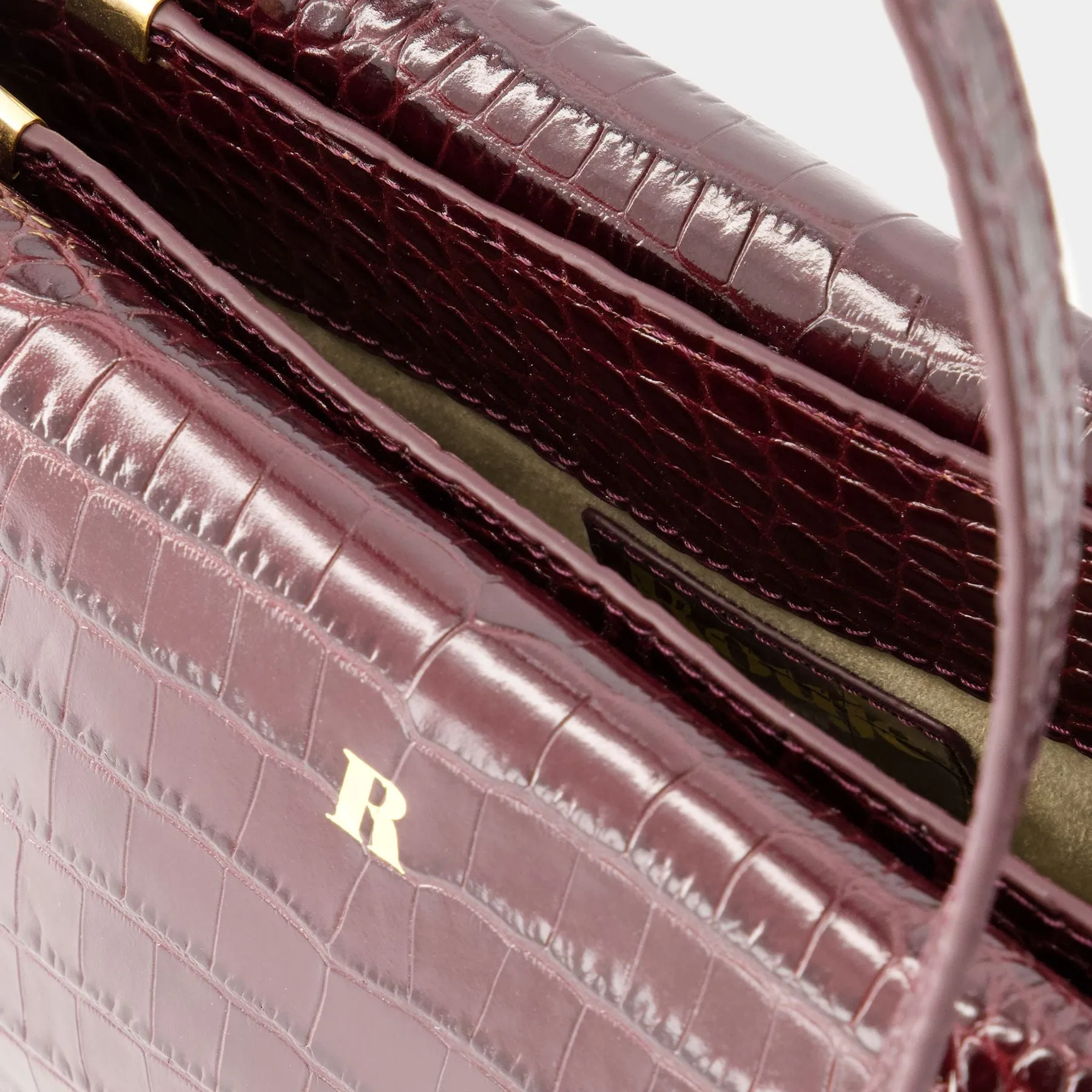 Rouje  Le J Shoulder Bag - Rouje - Leather - Burgundy Croco