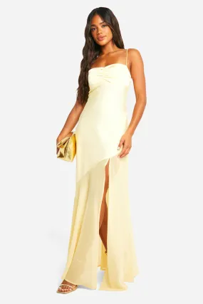 Satin And Chiffon Mix Maxi Dress