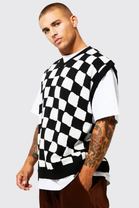 Skate Checkerboard Knitted Vest