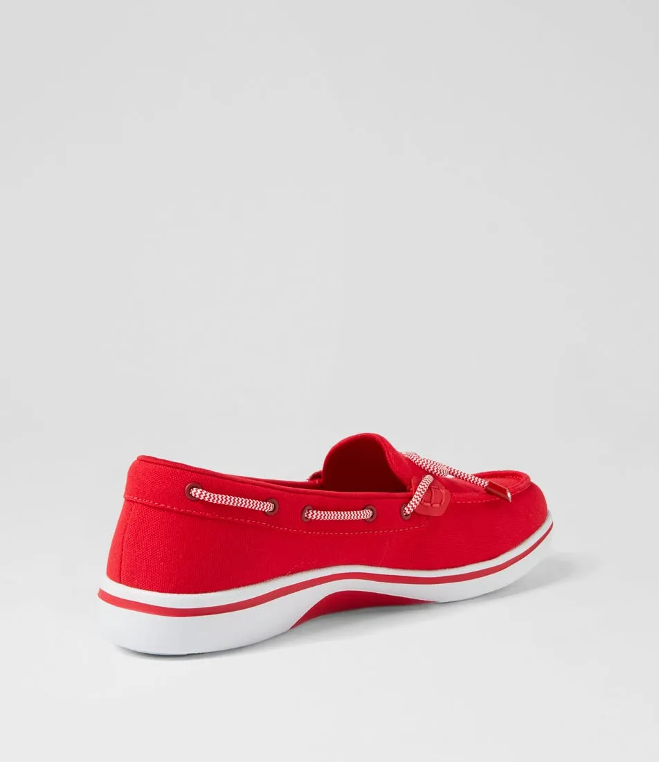 SKECHERS Arch Fit Uplift Red Fabric Sneakers