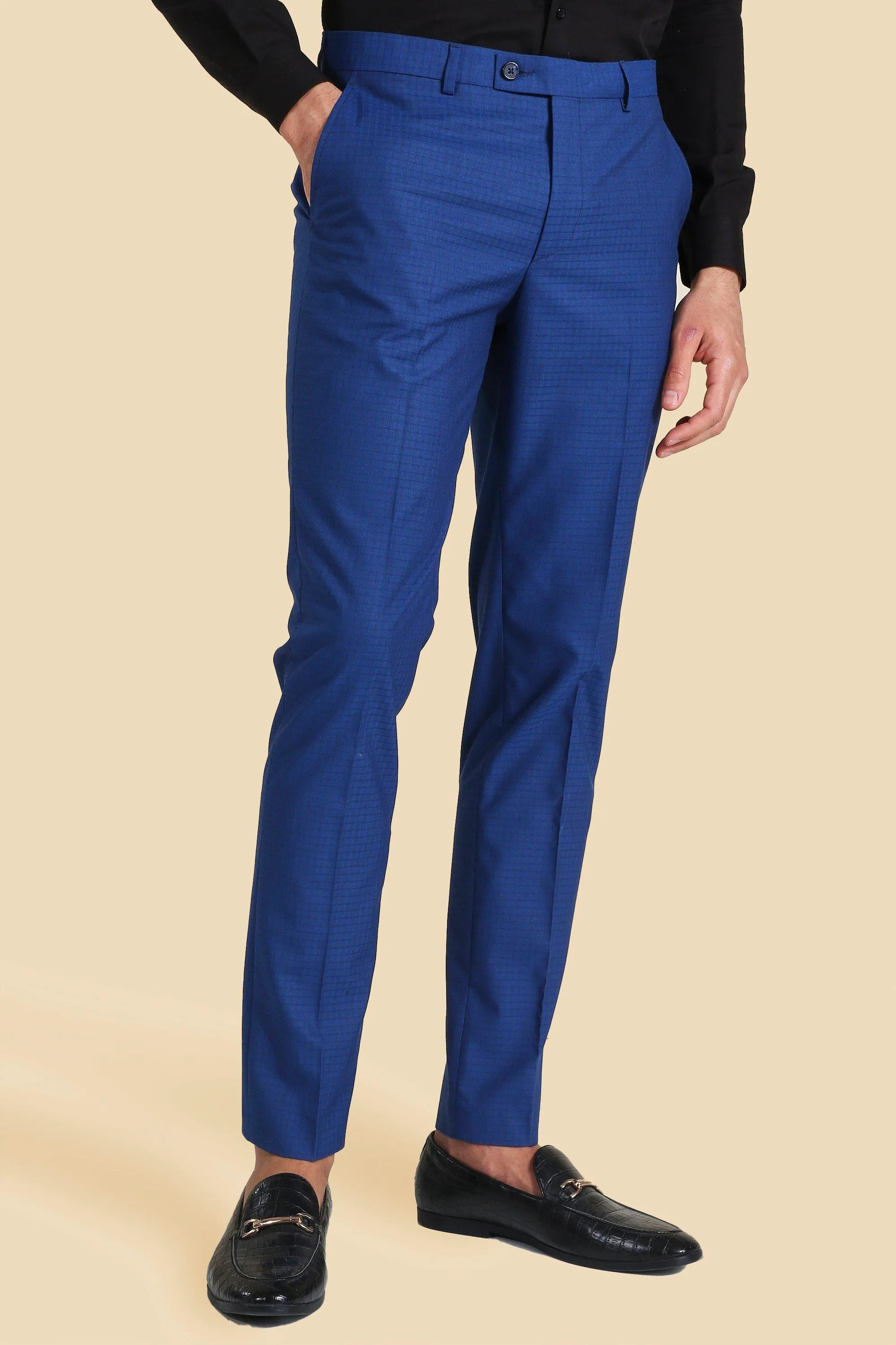 Skinny Blue Suit Pants