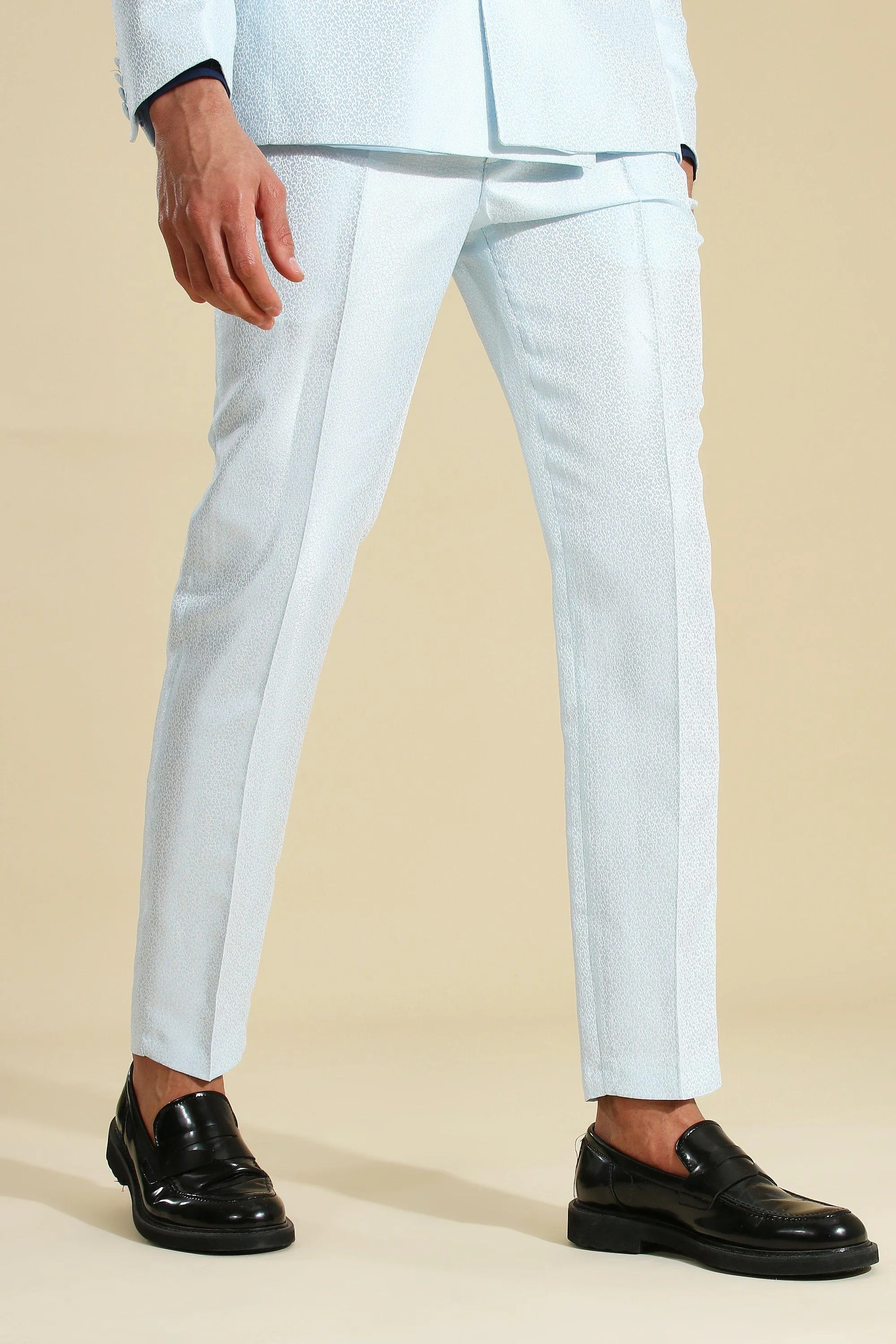 Skinny Jacquard Suit Pants