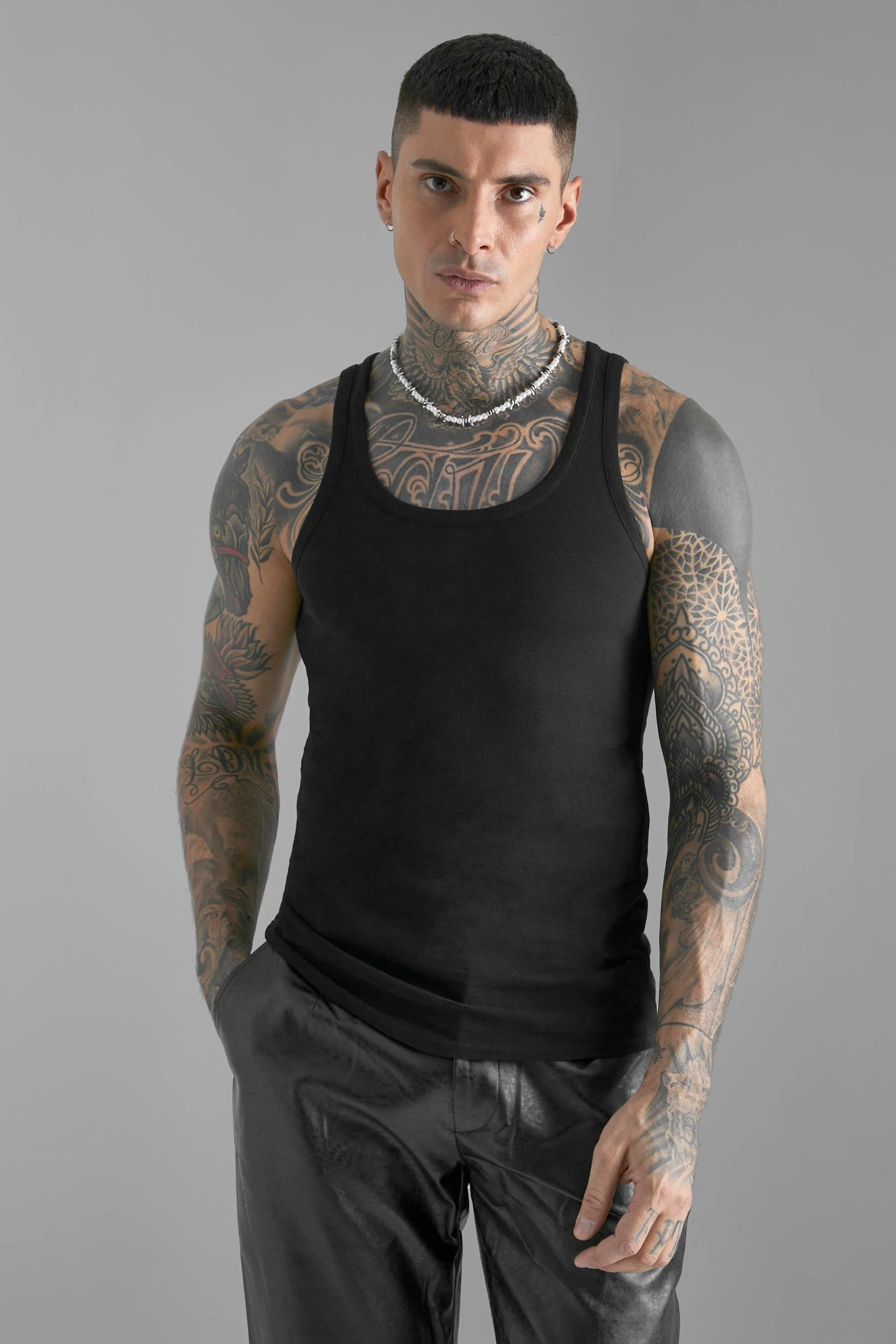 Slim Fit Pique Vest