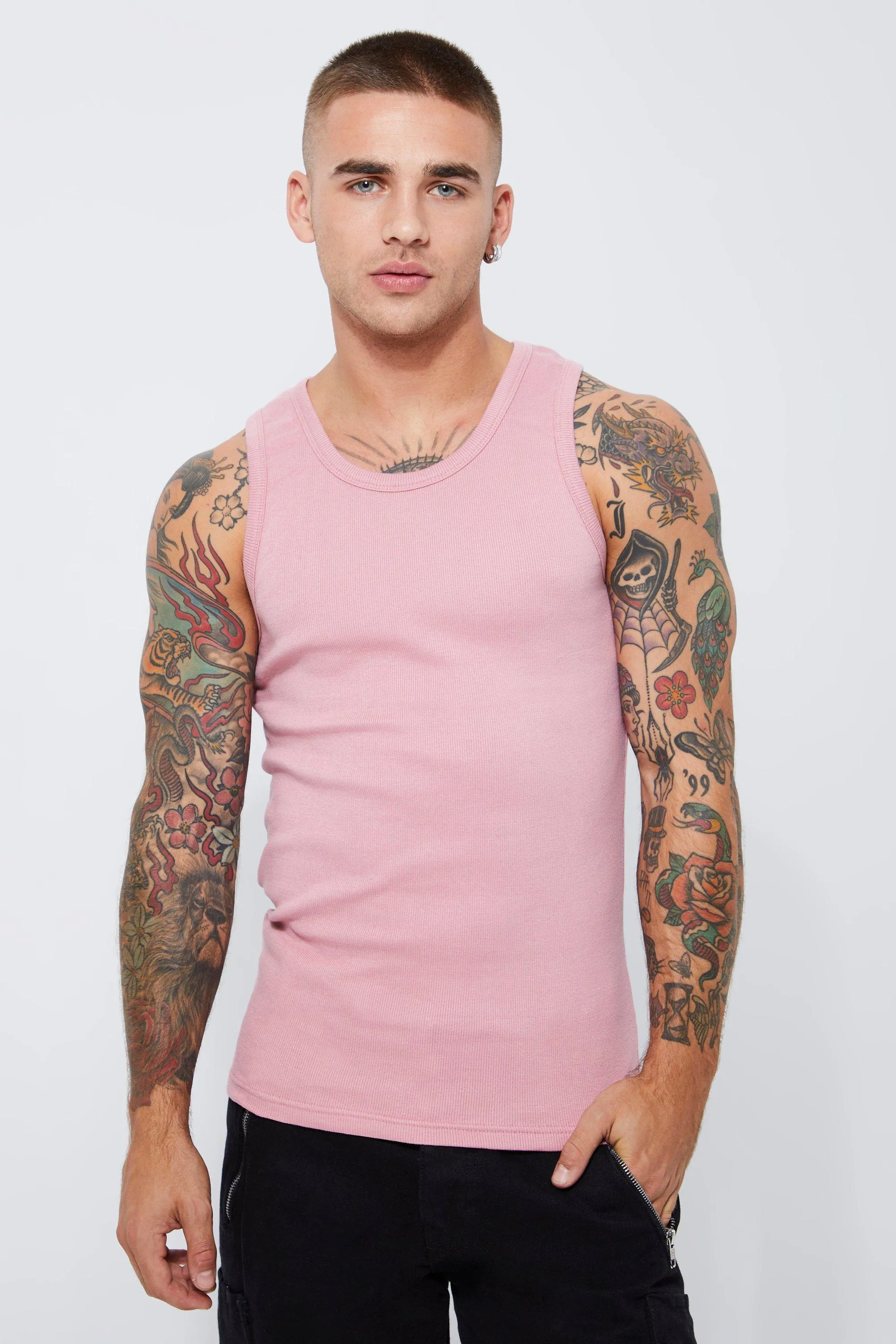 Slim Fit Ribbed Vest