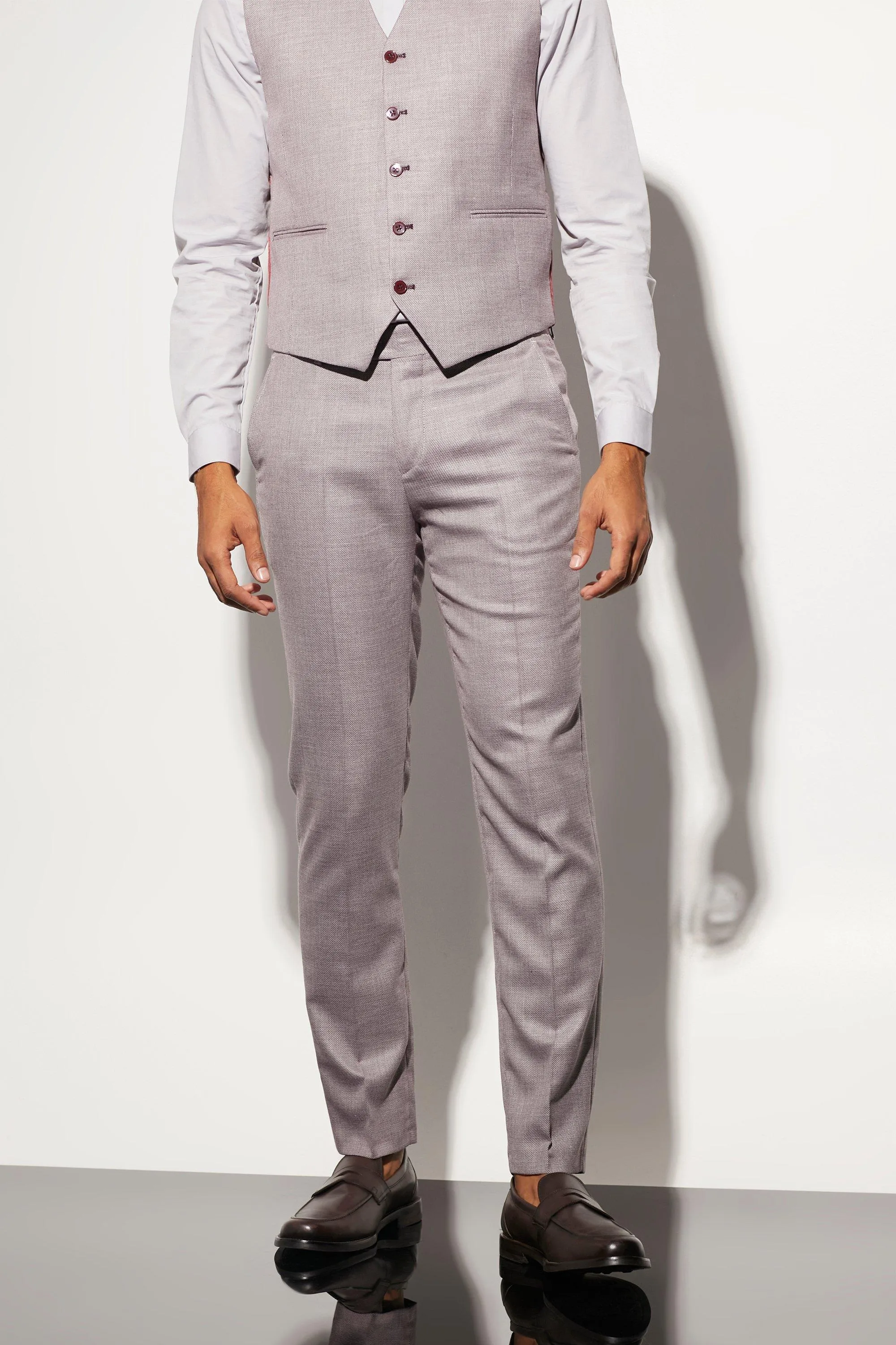 Slim Textured Suit Pants