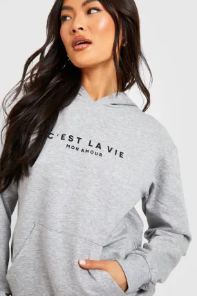 Slogan Print Oversized Hoodie