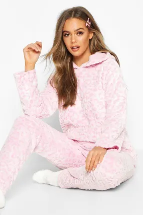 Soft Fleece Leopard Pajama Set