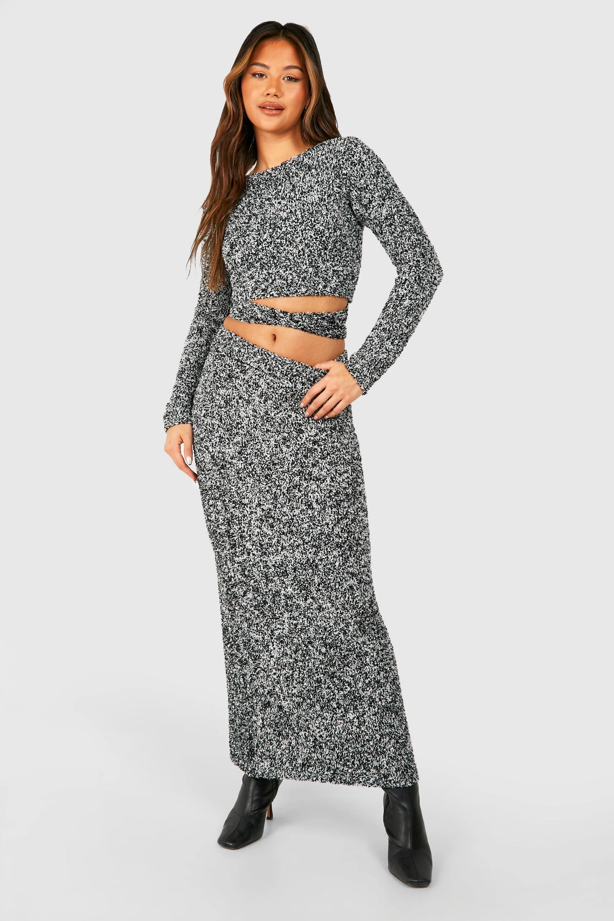 Soft Marl Knit Maxi Skirt