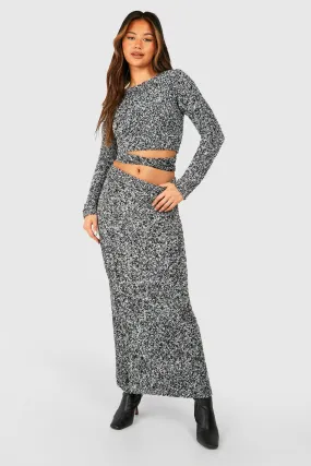 Soft Marl Knit Maxi Skirt