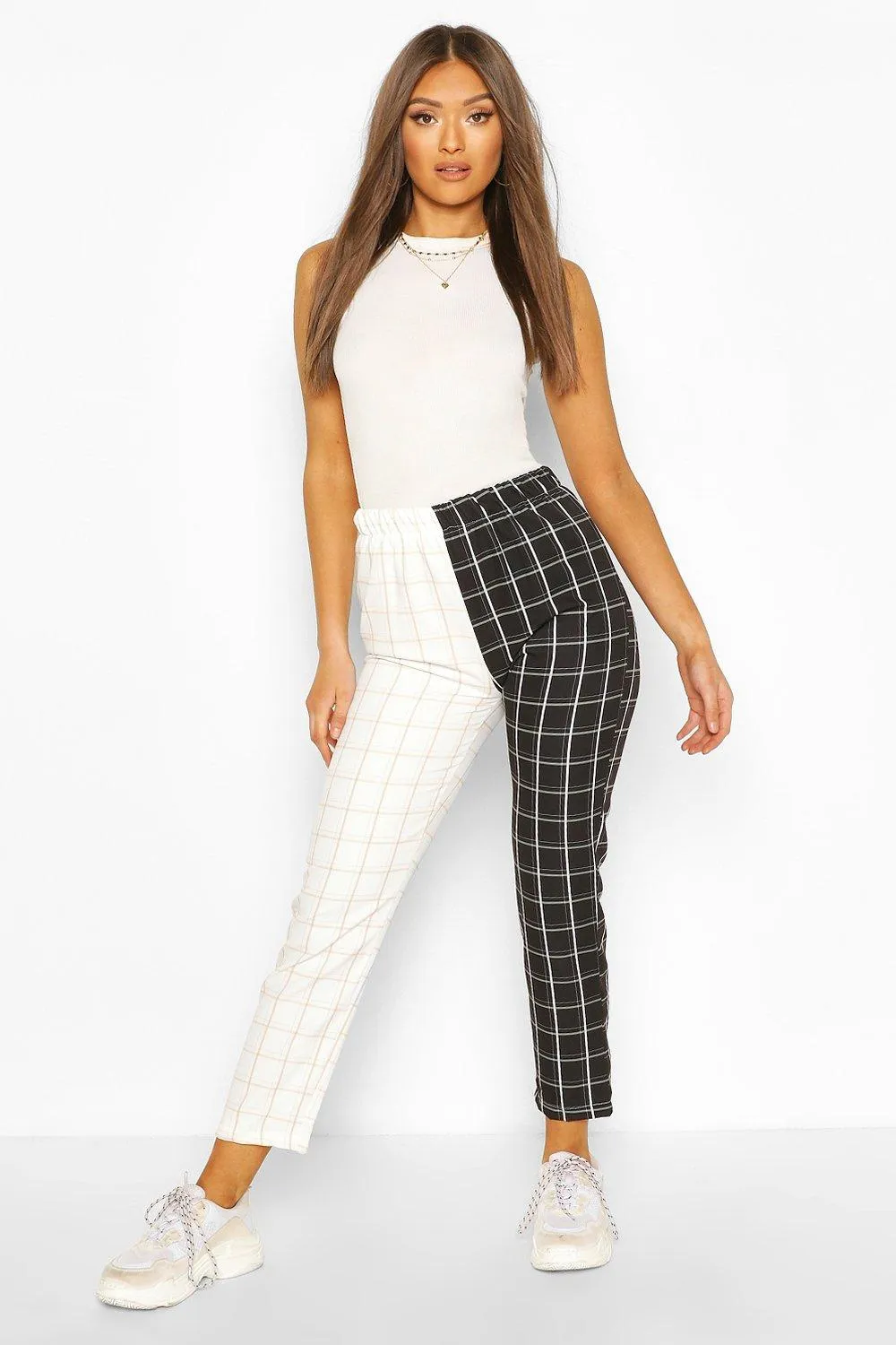 Spliced Check Pants