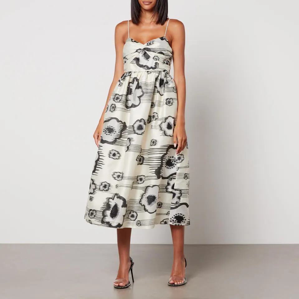 Stine Goya Abby Floral-Print Satin Midi Dress - XS | Coggles