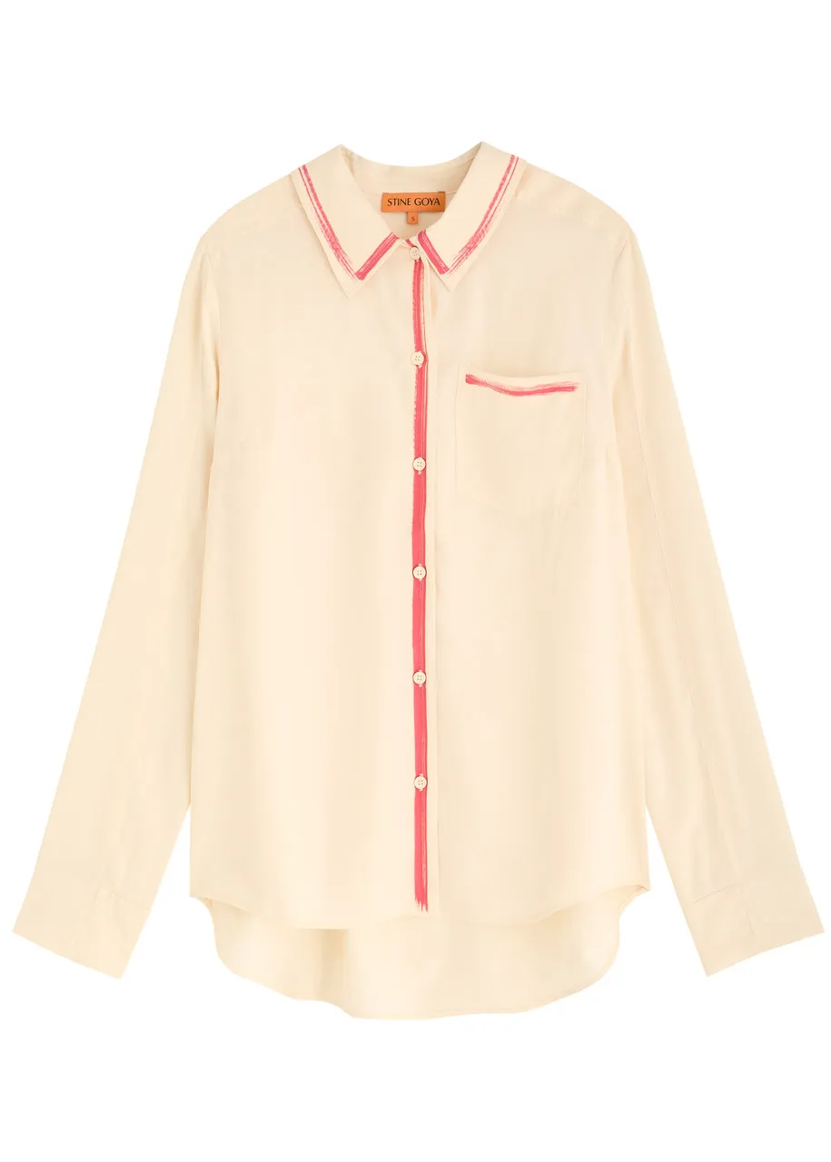 STINE GOYA Felix striped matte satin shirt  -                         -                     -                