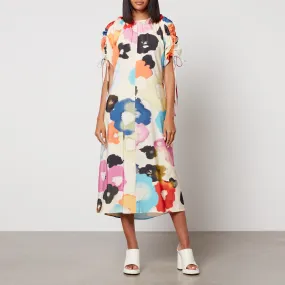 Stine Goya Funda Floral-Print Satin Midi Dress - XXS | Coggles