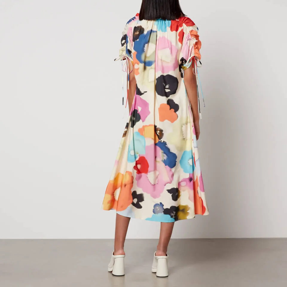 Stine Goya Funda Floral-Print Satin Midi Dress - XXS | Coggles