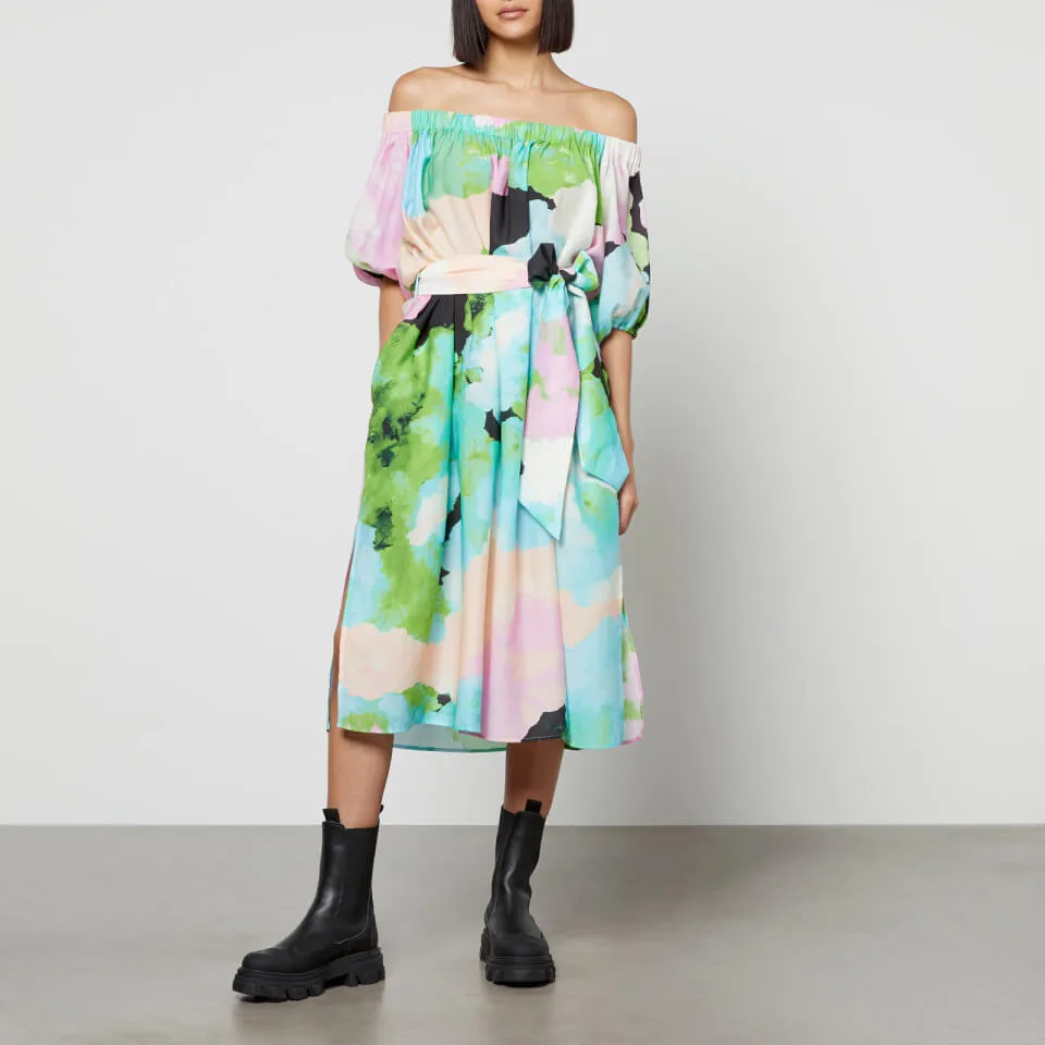 Stine Goya Kian Belted Gauze Midi Dress - XXS | Coggles