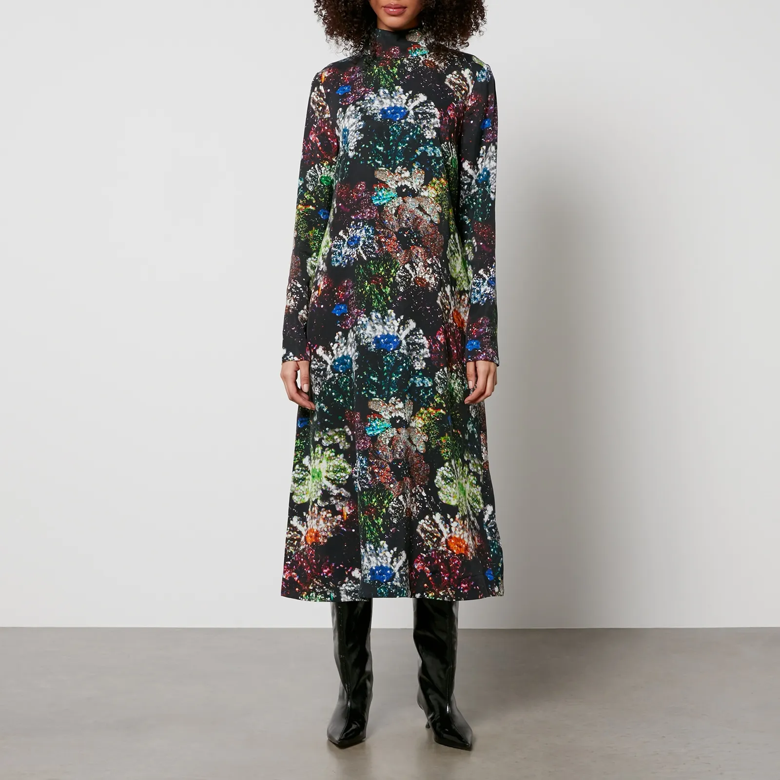 Stine Goya Mille Floral-Print Tencel™-Blend Midi Dress - XS | Coggles