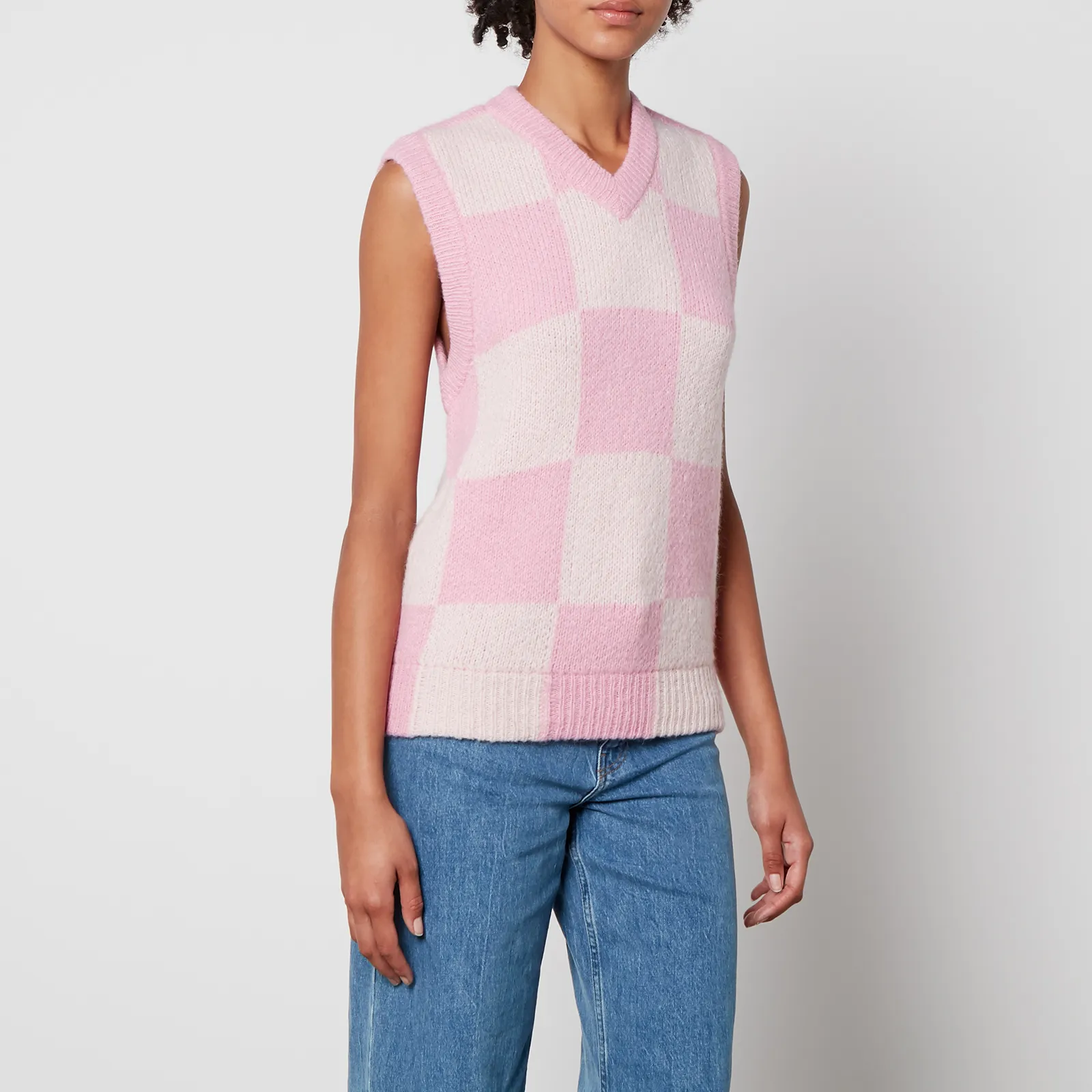 Stine Goya Noa Checked Jacquard-Knit Vest - XXS | Coggles