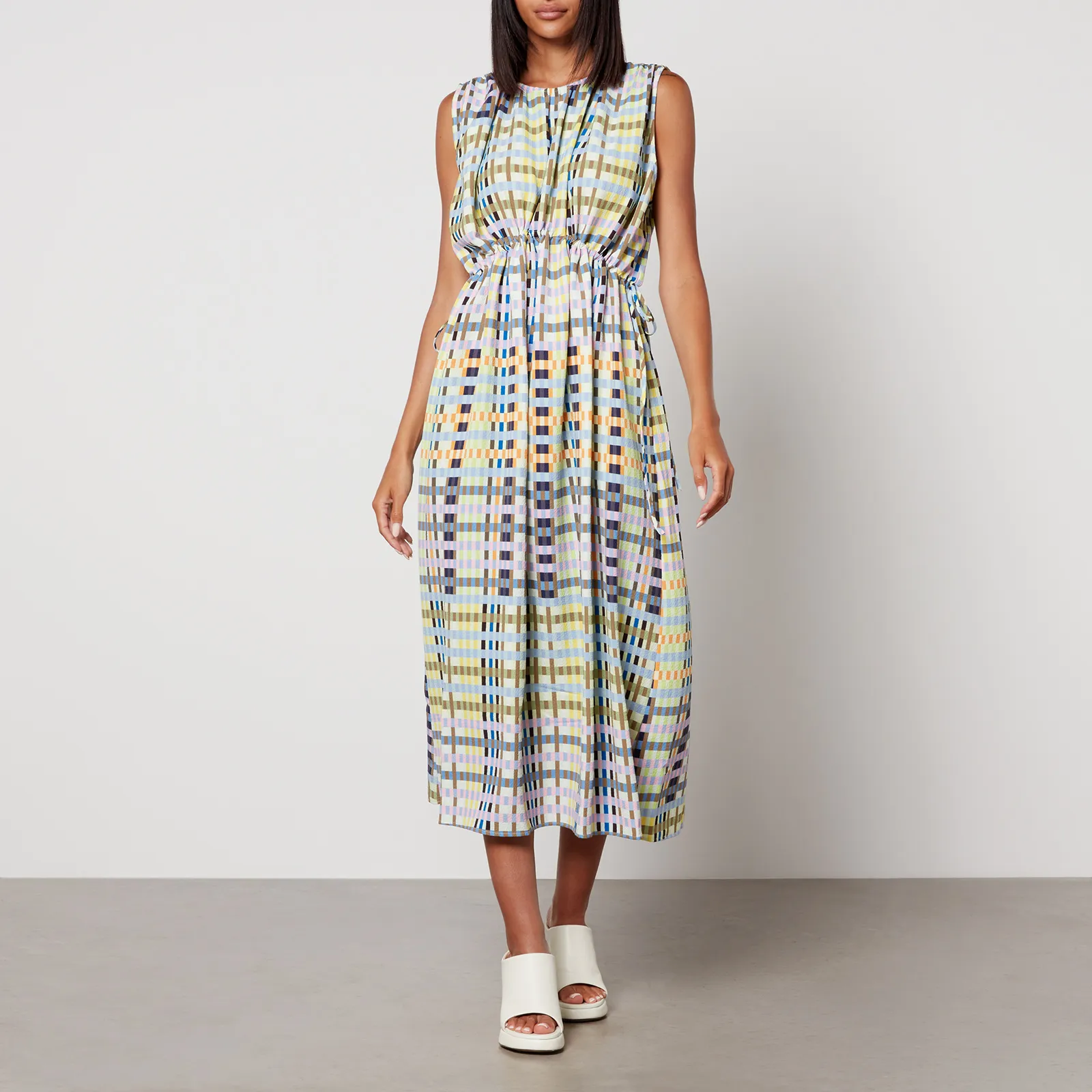 Stine Goya Rowena Checked Stretch-Jersey Midi Dress - M | Coggles