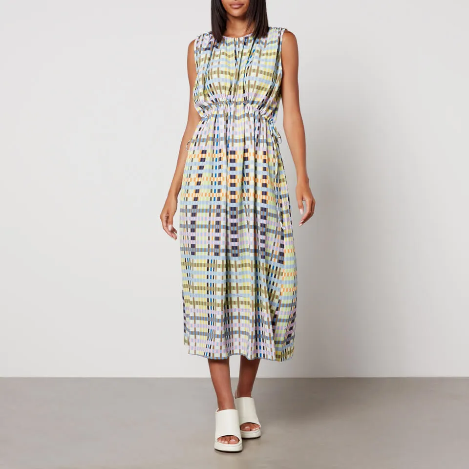 Stine Goya Rowena Checked Stretch-Jersey Midi Dress - M | Coggles