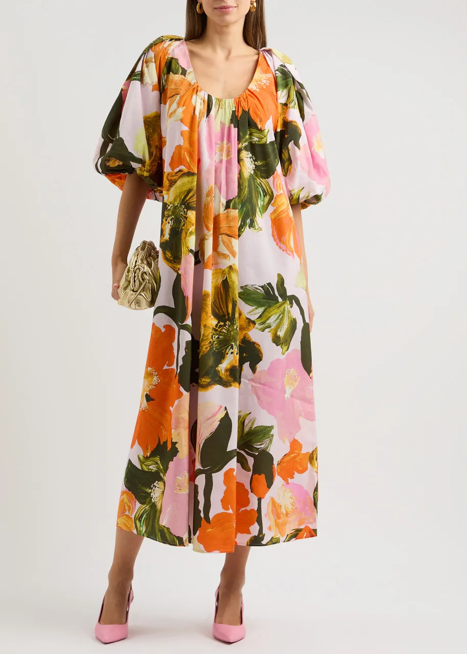 STINE GOYA Teresa floral-print midi dress -                         -                     -                