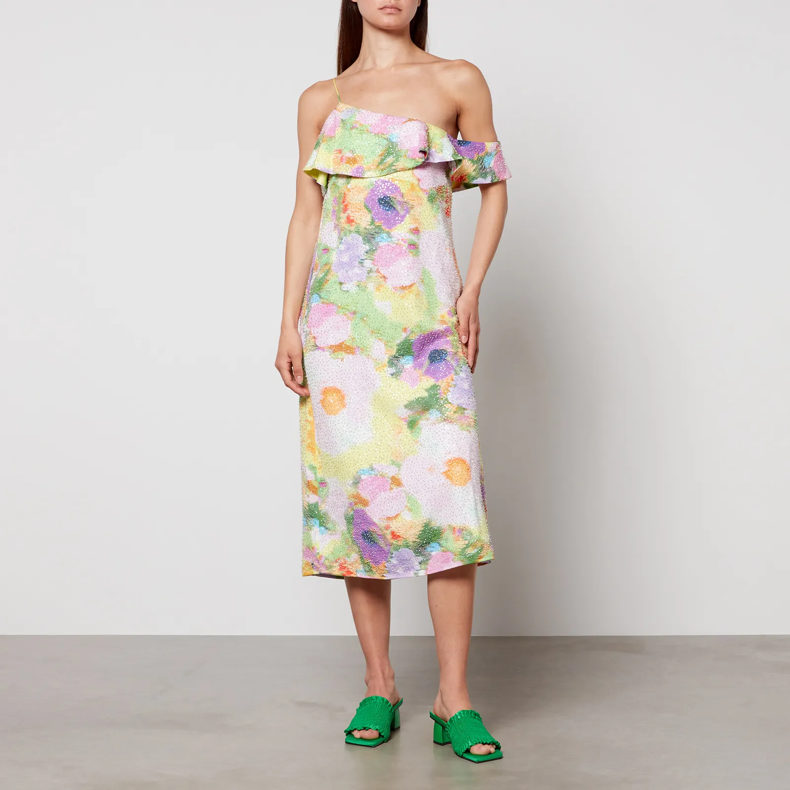 Stine Goya Tosca Sequined Printed Satin Dress - M | Coggles