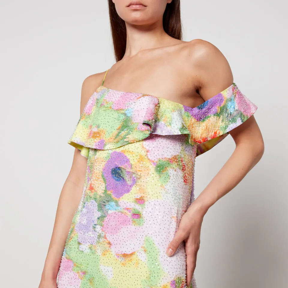 Stine Goya Tosca Sequined Printed Satin Dress - M | Coggles