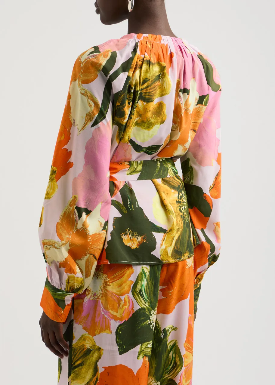 STINE GOYA Vianna floral-print belted blouse -                         -                     -                