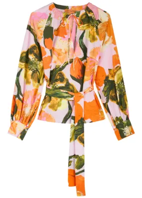 STINE GOYA Vianna floral-print belted blouse -                         -                     -                